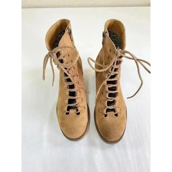 Billabong Womens March To The Sea Combat Boots Brown Zipper Lace Up 6 - Picture 5 of 10